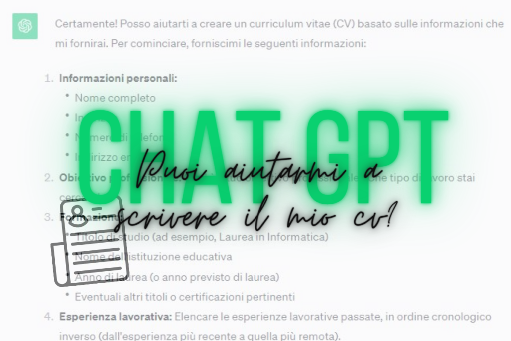 scrivere il cv con chat gpt COVER